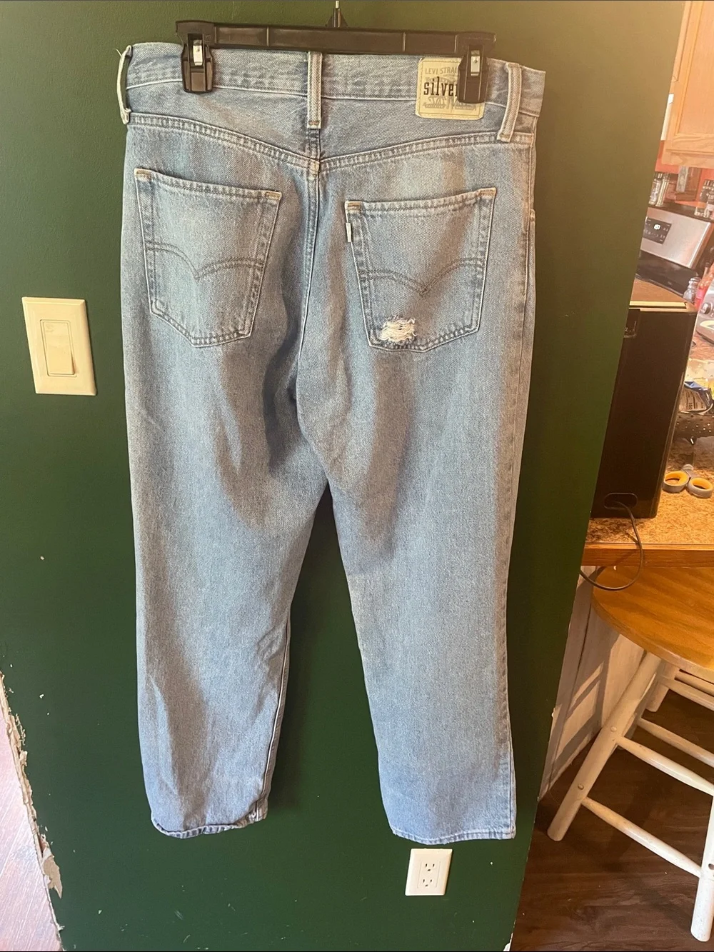 Levis Silver Tab 94’ Wide Leg Baggy Jeans Distressed Faded Jeans Size 30x31